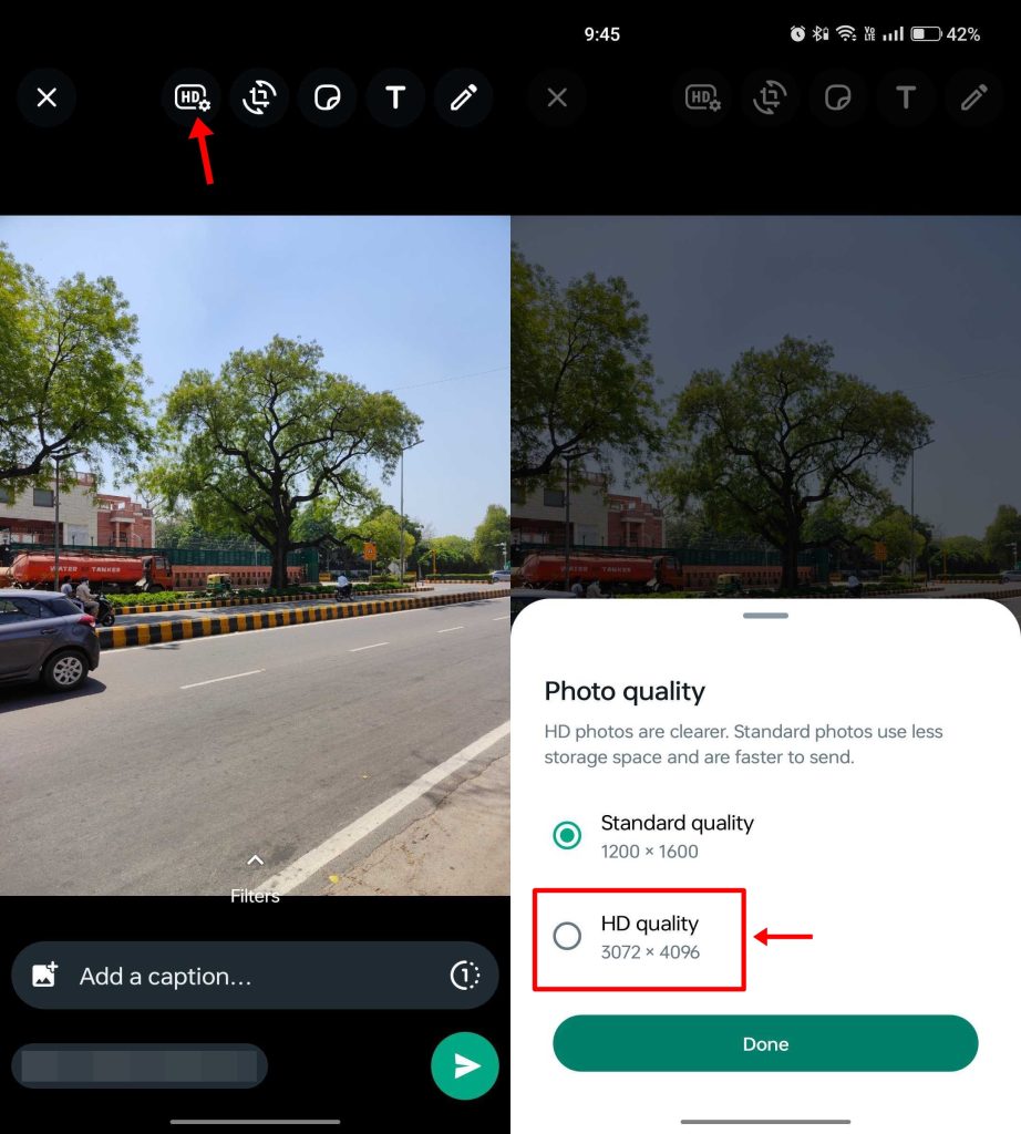 HD Quality on WhatsApp