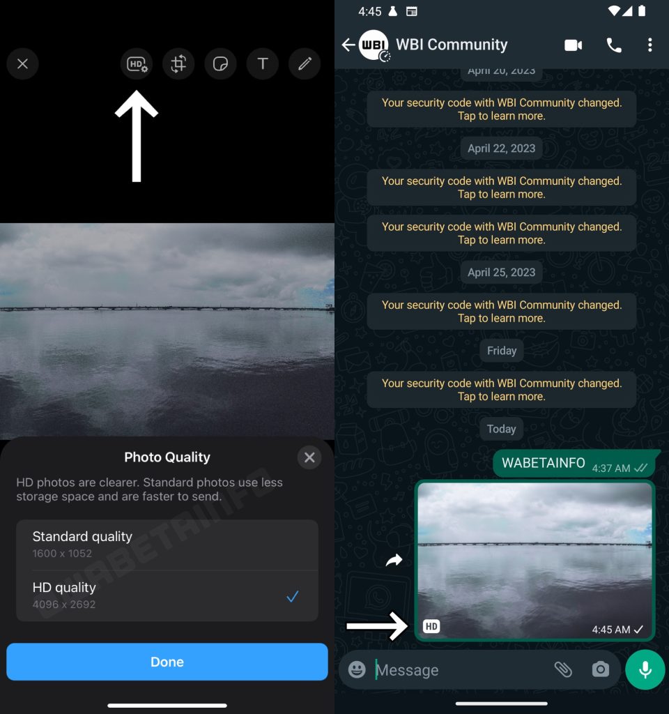 HD Quality on WhatsApp